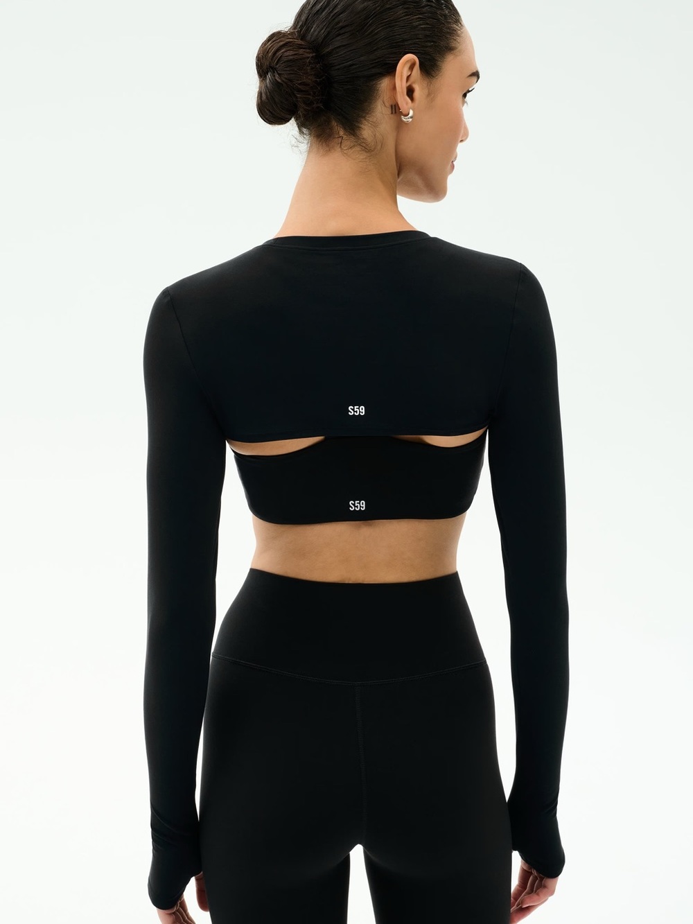 Splits59 Long-Sleeve Top Black Size Small MSRP $88